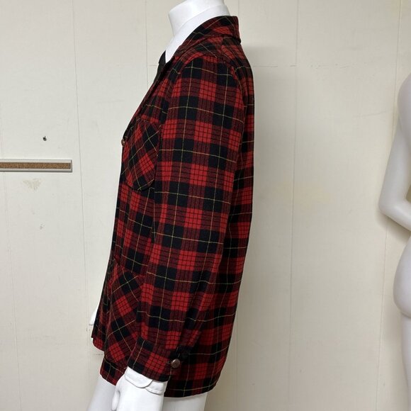 Vtg 50s Pendleton Plaid Sport Coat Wool Jacket Red Tartan Blazer Sz M Christmas - Picture 2 of 13